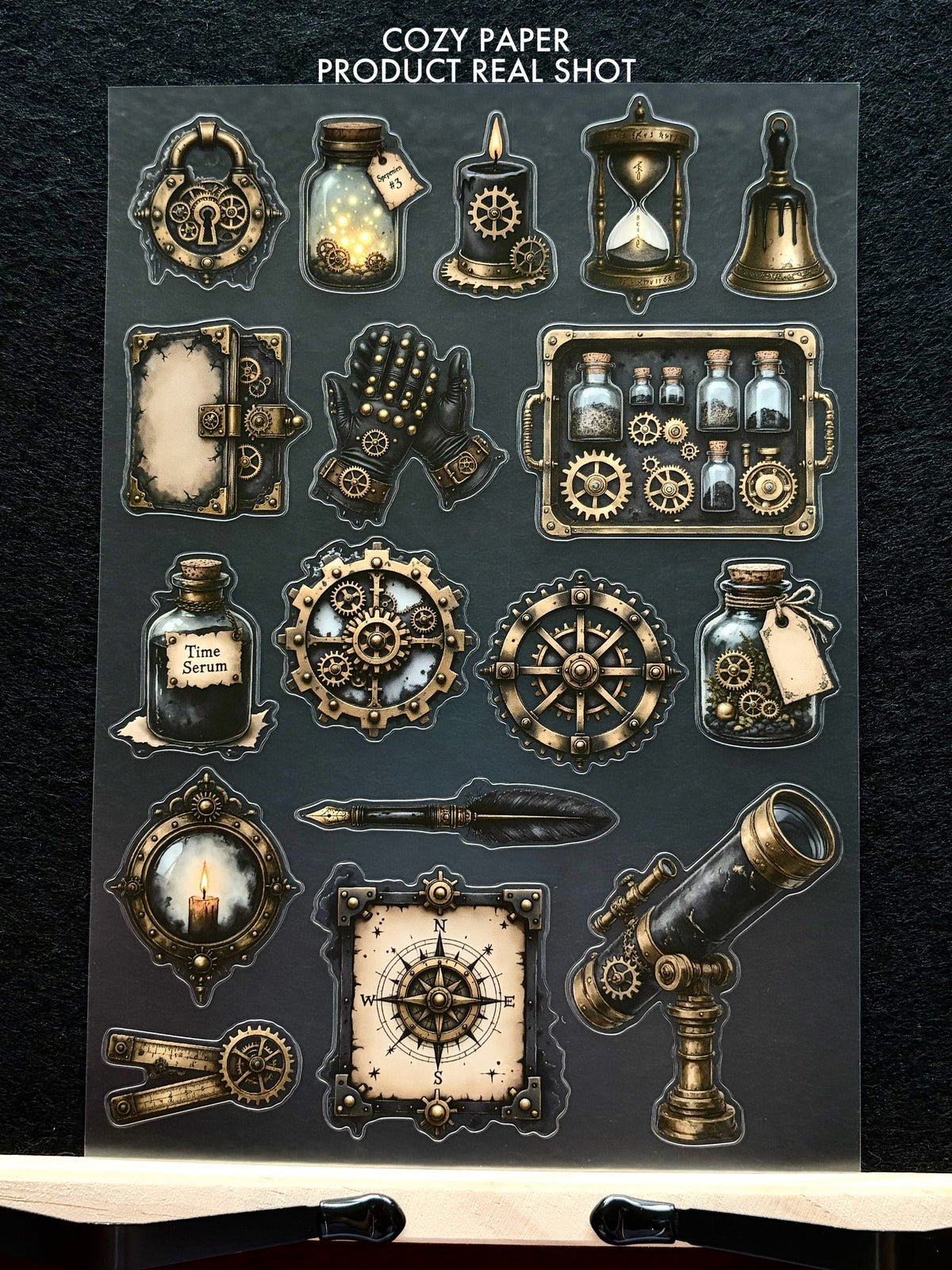 Steampunk Oddities | 5.8" x 8.3" Aesthetic Matte PET Sticker Sheet for Journaling, Scrapbooking & ATC Cards