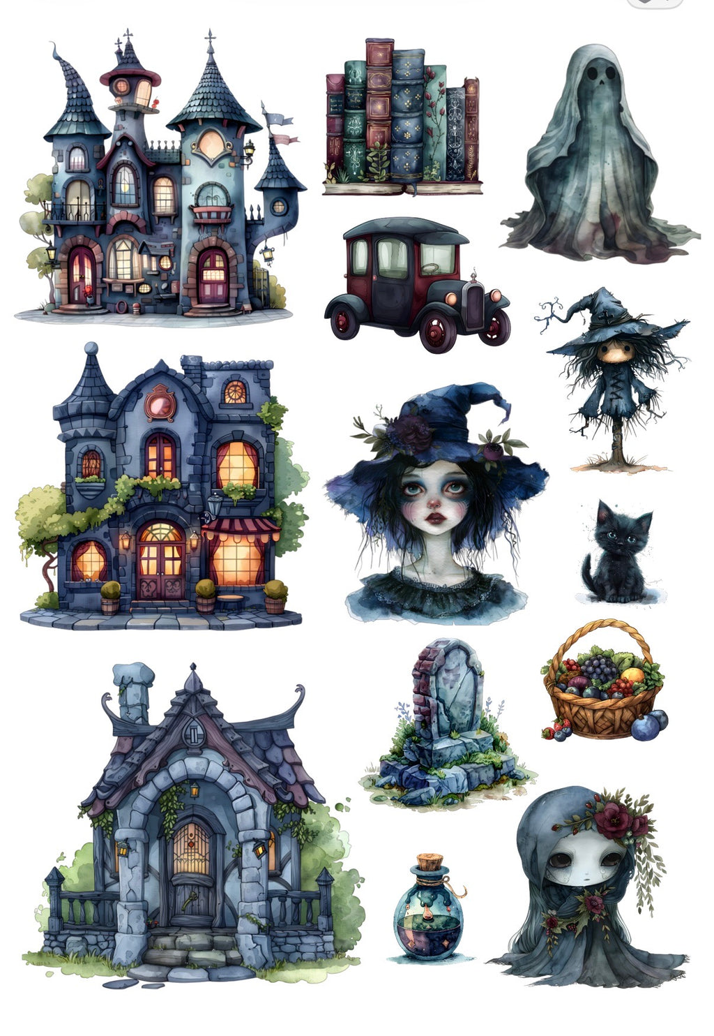 Set of 10 Gorgeous Precut PET Stickers for Journaling, Phone Case Decor & ATC Cards