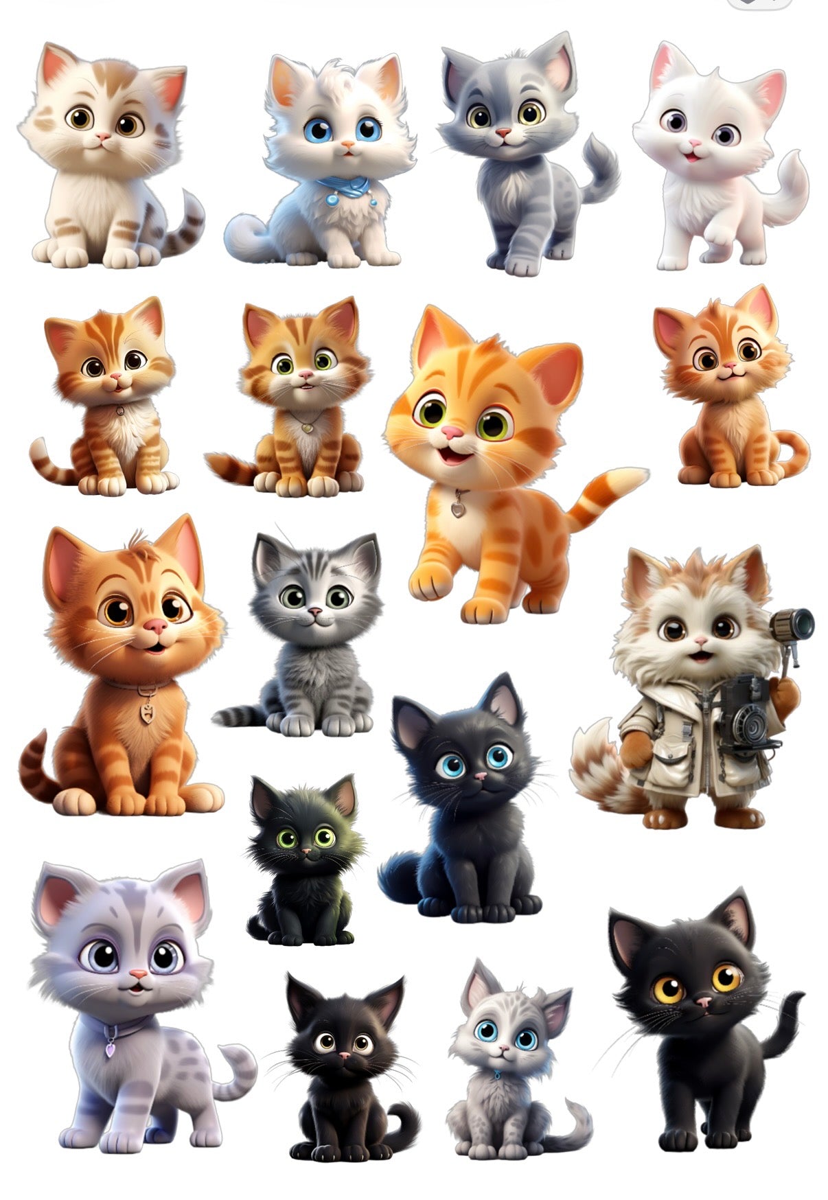 Set of 9 Variety Precut PET Stickers for Journaling, Phone Case Decor & ATC Cards
