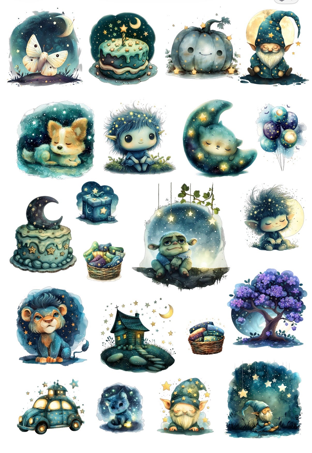 Set of 10 Gorgeous Precut PET Stickers for Journaling, Phone Case Decor & ATC Cards
