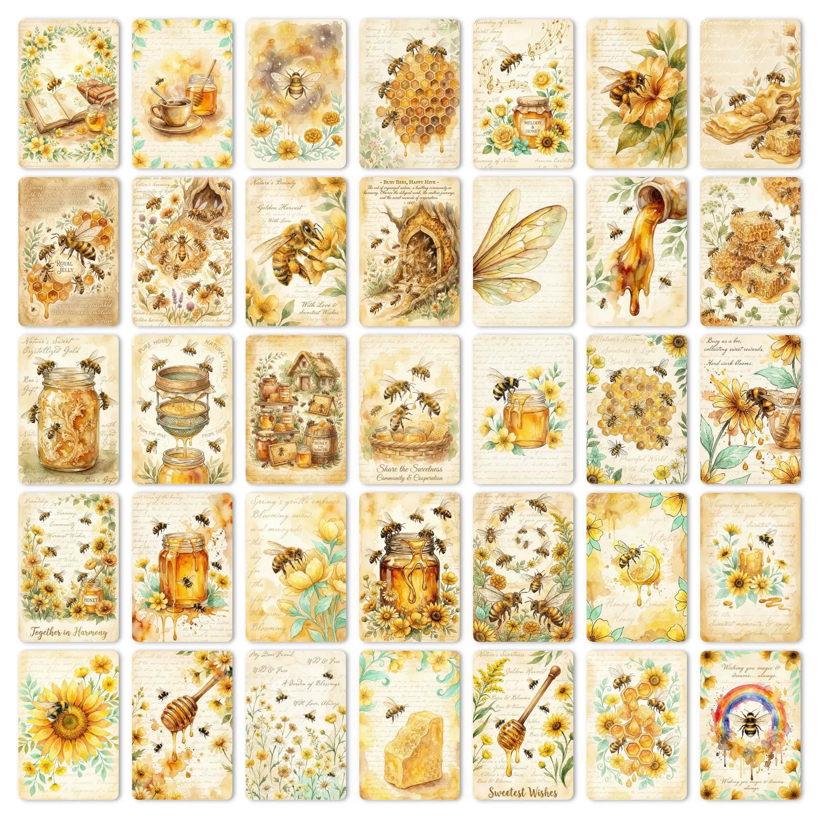 [36 pcs] Vintage Bees ATC card