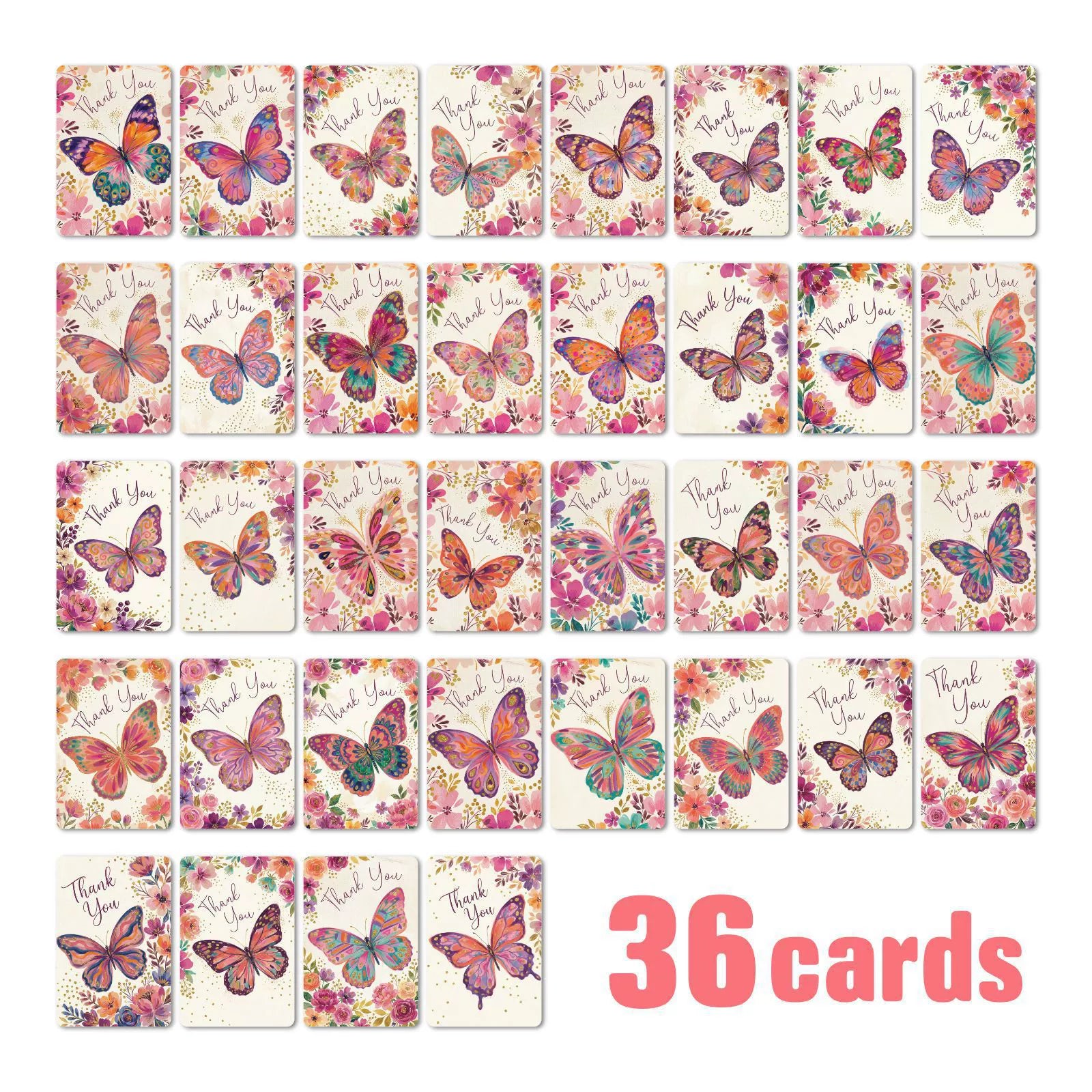 [36 pcs] Butterfly Thanks Card ATC cards