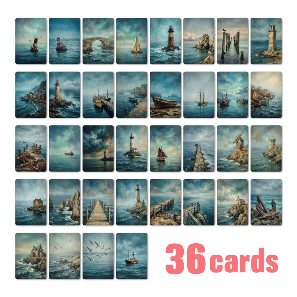 [36 pcs] Maritime lighthouse ATC cards
