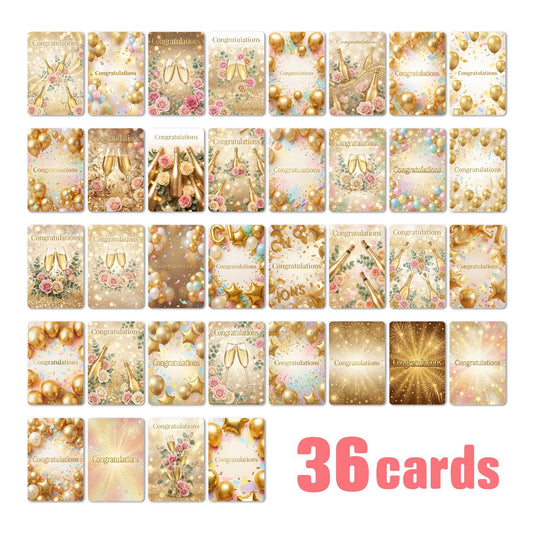 [36 pcs] Champagne Congratulations ATC cards