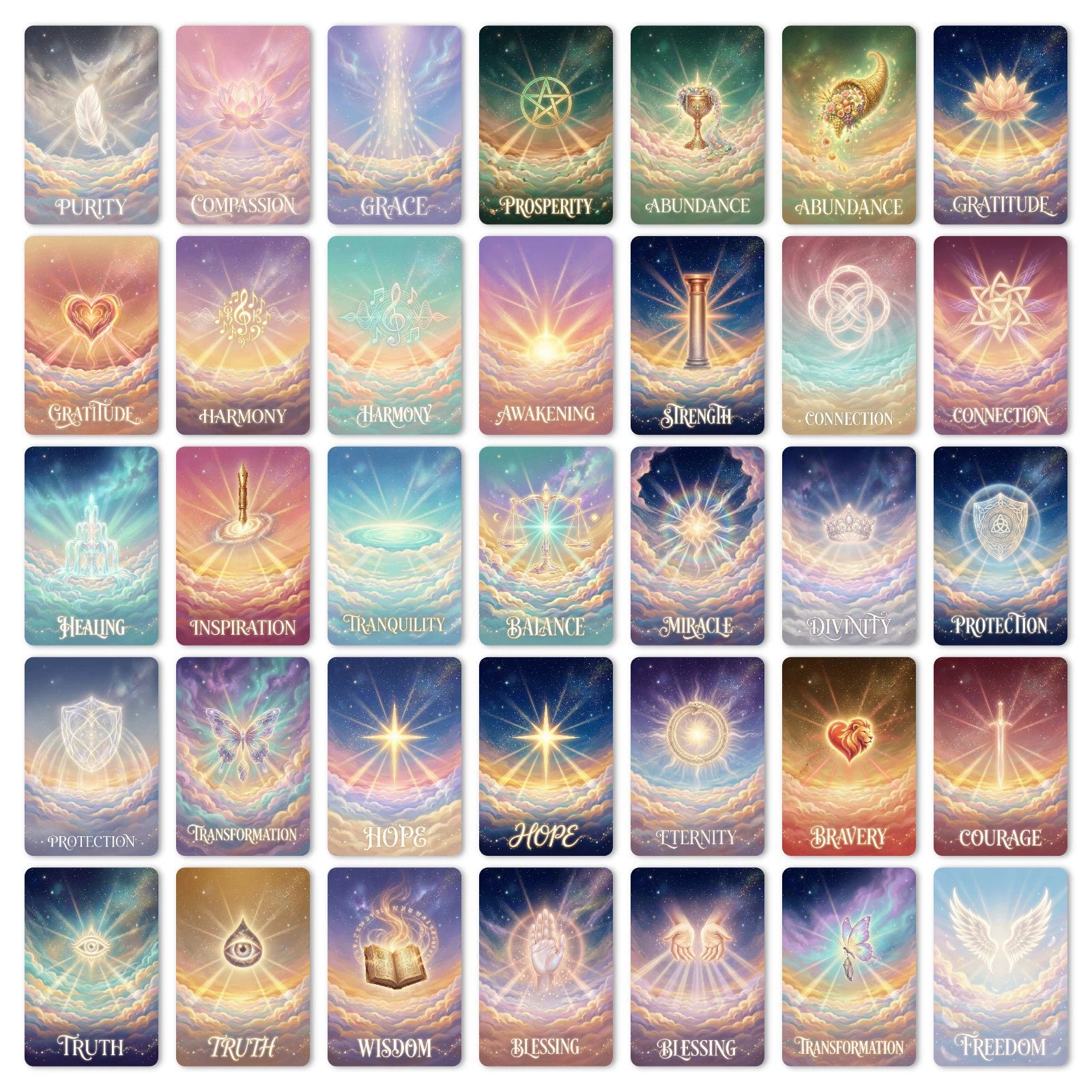 [36 pcs] Healing Starry Sky ATC cards
