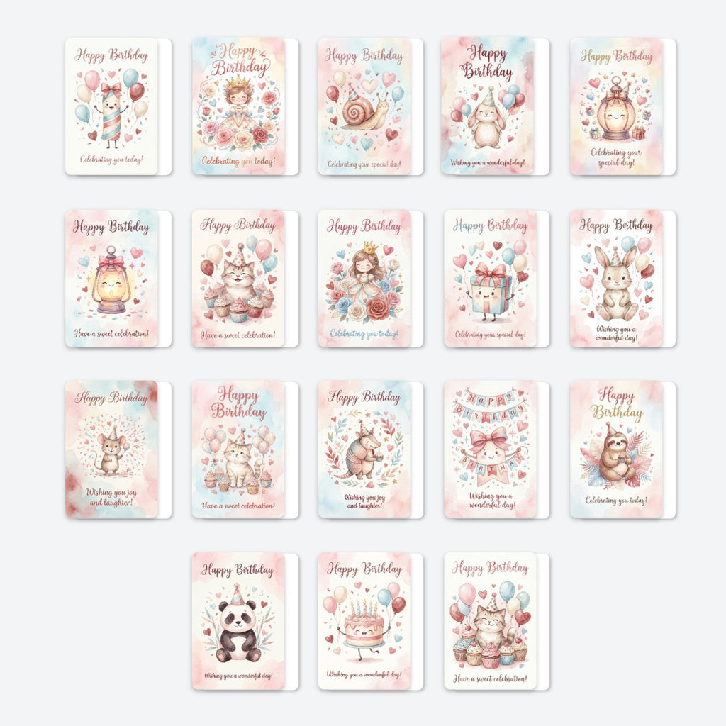[36 pcs] Cute Birthday Wishes ATC cards