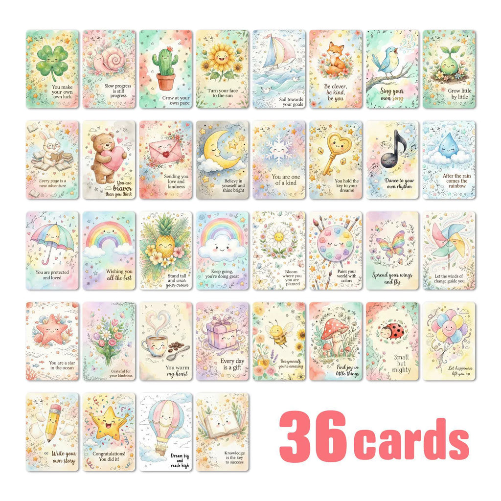 [36 pcs] Cute Watercolor Illustration Text ATC cards
