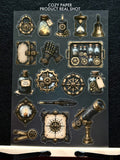Steampunk Oddities | 5.8" x 8.3" Aesthetic Matte PET Sticker Sheet for Journaling, Scrapbooking & ATC Cards