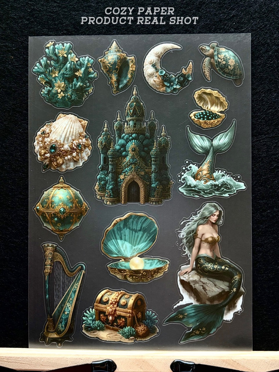Mermaid Underwater Kingdom | 5.8" x 8.3" Aesthetic Matte PET Sticker Sheet for Journaling, Scrapbooking & ATC Cards