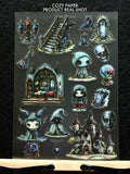 Gothic Haunted Chambers  | 5.8" x 8.3" Aesthetic Matte PET Sticker Sheet for Journaling, Scrapbooking & ATC Cards