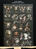 Whimsy Steampunk Sprites  | 5.8" x 8.3" Aesthetic Matte PET Sticker Sheet for Journaling, Scrapbooking & ATC Cards