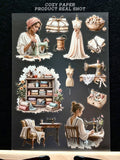 Vintage Seamstress Atelier | 5.8" x 8.3" Aesthetic Matte PET Sticker Sheet for Journaling, Scrapbooking & ATC Cards