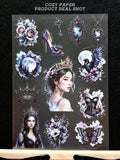 Lunar Purple Royal Goth | 5.8" x 8.3" Aesthetic Matte PET Sticker Sheet for Journaling, Scrapbooking & ATC Cards