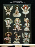 Whimsical Doll Fairytale | 5.8" x 8.3" Aesthetic Matte PET Sticker Sheet for Journaling, Scrapbooking & ATC Cards