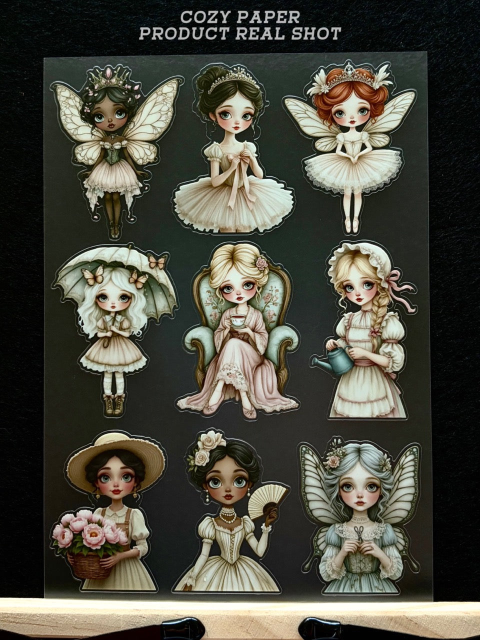Whimsical Doll Fairytale | 5.8" x 8.3" Aesthetic Matte PET Sticker Sheet for Journaling, Scrapbooking & ATC Cards