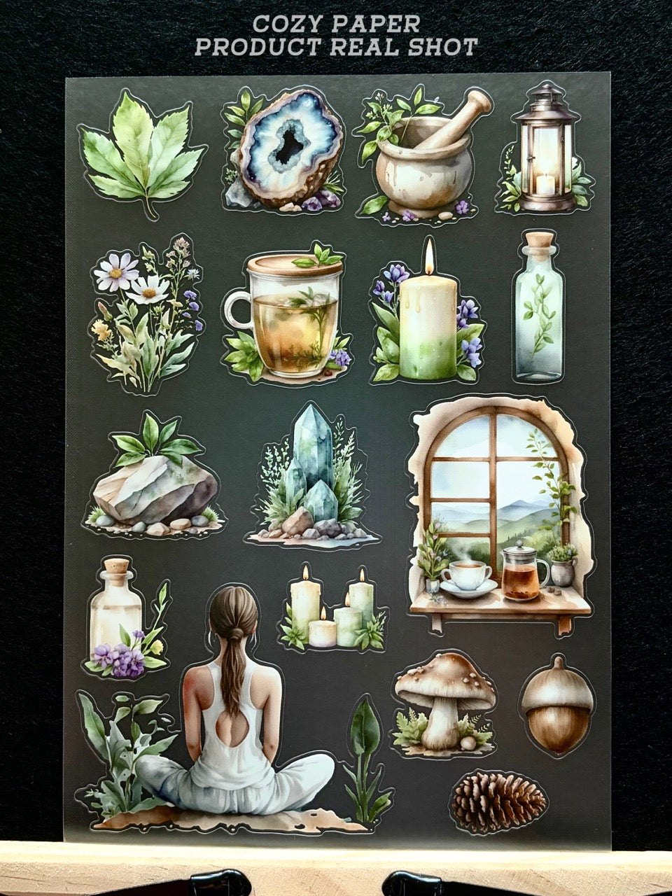Spiritual Forest Witchy | 5.8" x 8.3" Aesthetic Matte PET Sticker Sheet for Journaling, Scrapbooking & ATC Cards