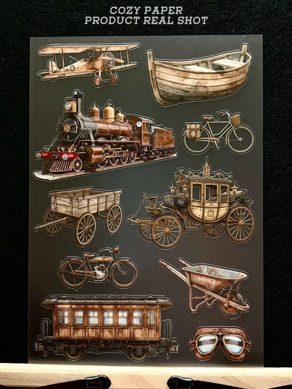 Vintage Retro Transport | 5.8" x 8.3" Aesthetic Matte PET Sticker Sheet for Journaling, Scrapbooking & ATC Cards