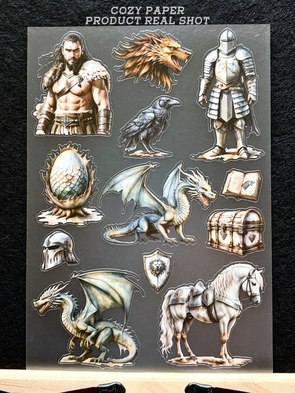 Dragon Age Medieval Fantasy | 5.8" x 8.3" Aesthetic Matte PET Sticker Sheet for Journaling, Scrapbooking & ATC Cards