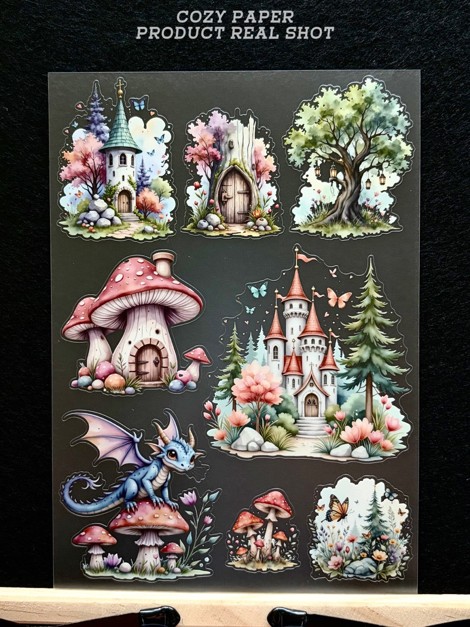 Enchanted Fairy Kingdom | 5.8" x 8.3" Aesthetic Matte PET Sticker Sheet for Journaling, Scrapbooking & ATC Cards