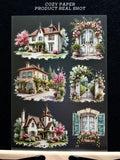 Cottagecore European Manor | 5.8" x 8.3" Aesthetic Matte PET Sticker Sheet for Journaling, Scrapbooking & ATC Cards