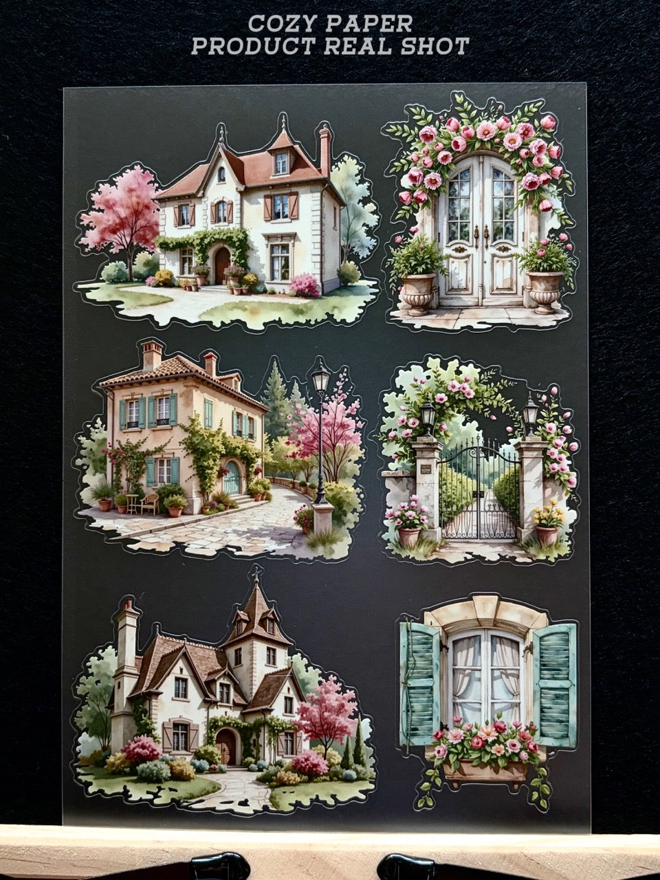 Cottagecore European Manor | 5.8" x 8.3" Aesthetic Matte PET Sticker Sheet for Journaling, Scrapbooking & ATC Cards