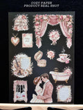 Vintage Rose Love Letters | 5.8" x 8.3" Aesthetic Matte PET Sticker Sheet for Journaling, Scrapbooking & ATC Cards