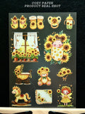 Sunflower Baby Golden Days | 5.8" x 8.3" Aesthetic Matte PET Sticker Sheet for Journaling, Scrapbooking & ATC Cards