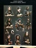 Gothic Dark Book Coven | 5.8" x 8.3" Aesthetic Matte PET Sticker Sheet for Journaling, Scrapbooking & ATC Cards