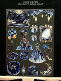 Midnight Star Masquerade | 5.8" x 8.3" Aesthetic Matte PET Sticker Sheet for Journaling, Scrapbooking & ATC Cards