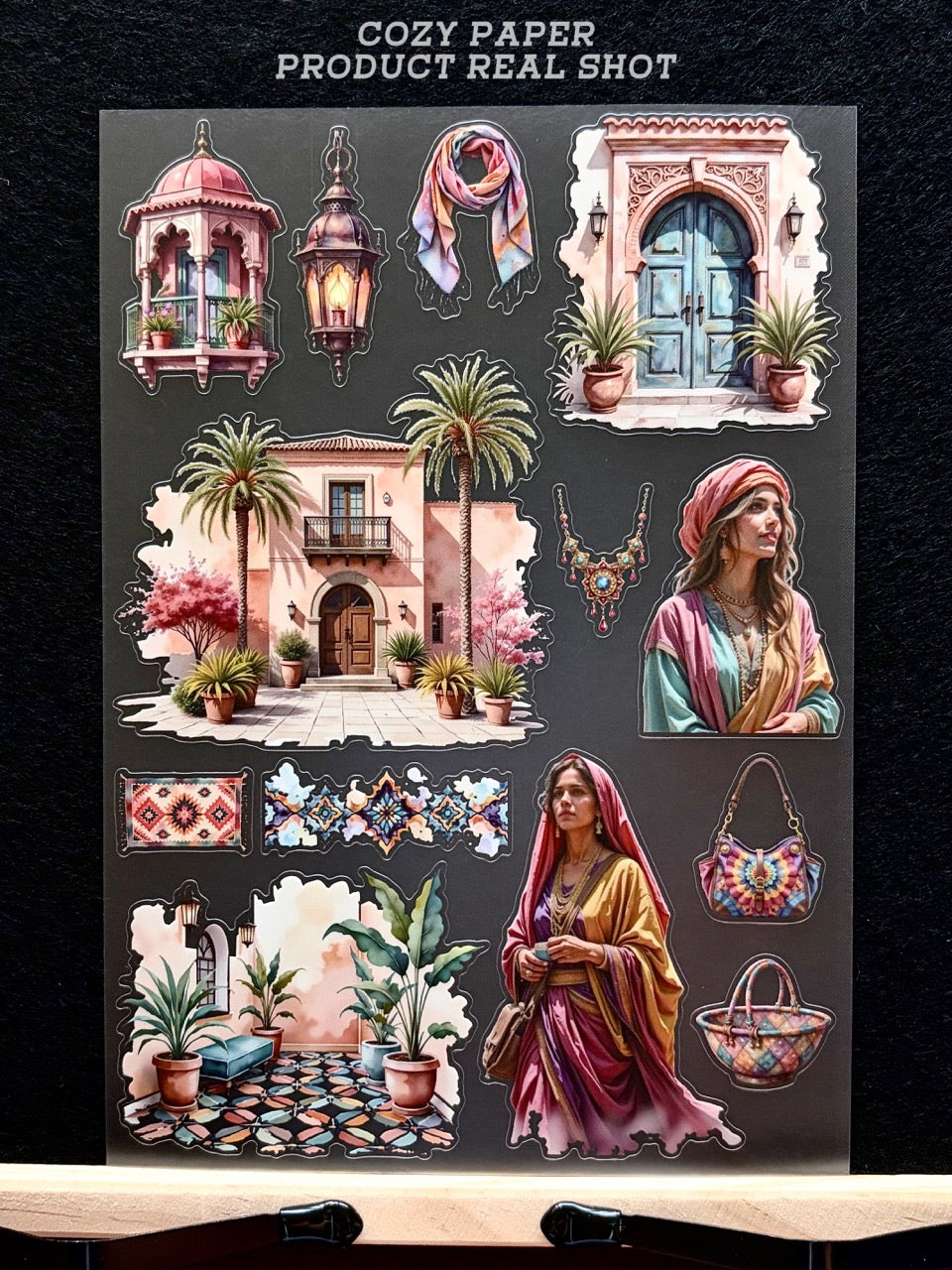 Moroccan Desert Escape | 5.8" x 8.3" Aesthetic Matte PET Sticker Sheet for Journaling, Scrapbooking & ATC Cards
