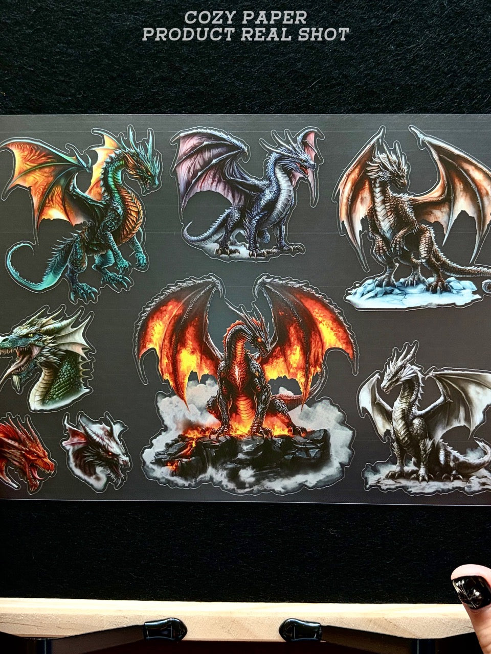 Epic Fantasy Dragon Realm | 5.8" x 8.3" Aesthetic Matte PET Sticker Sheet for Journaling, Scrapbooking & ATC Cards