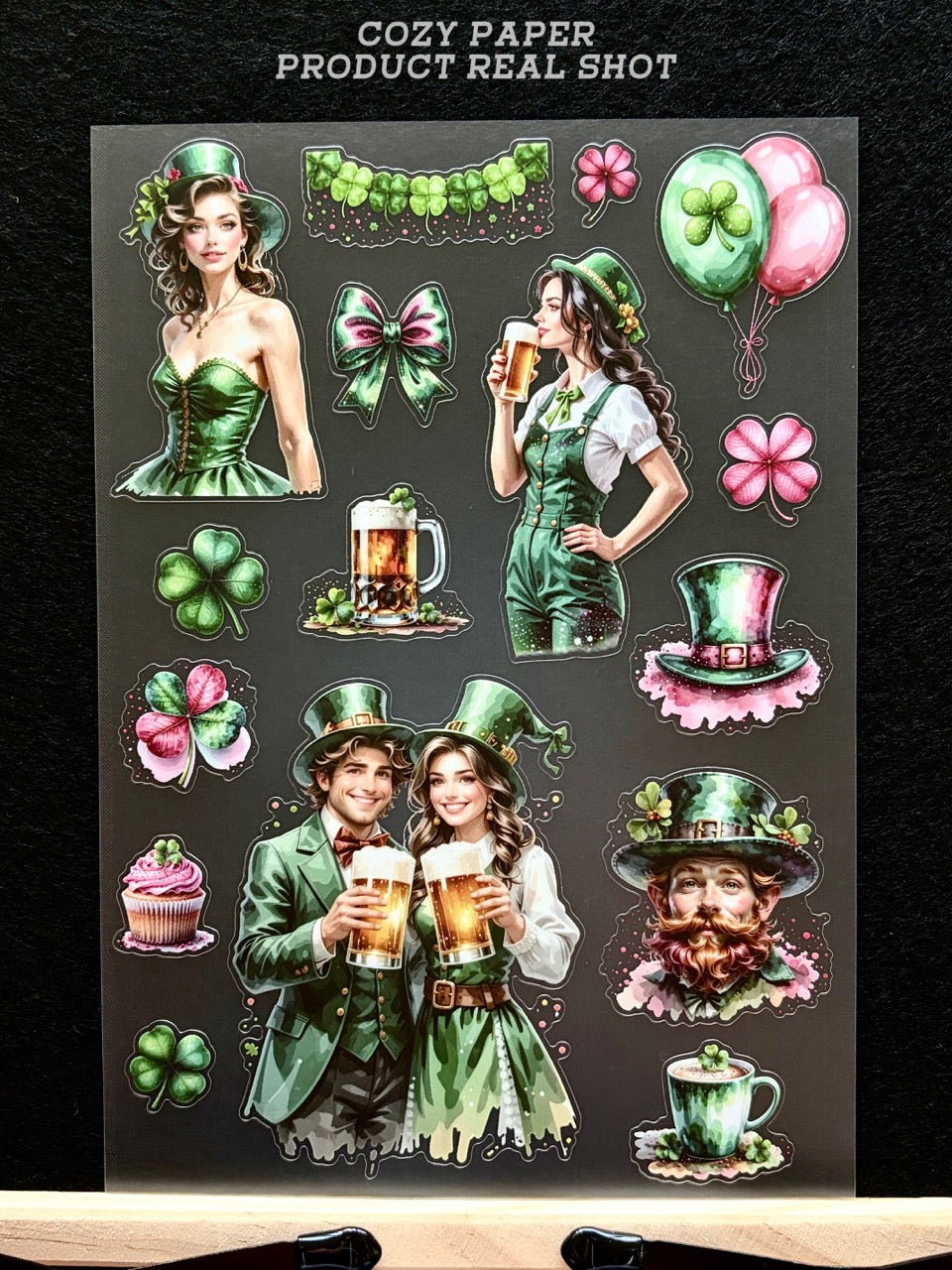 St. Paddy’s Party Vibes | 5.8" x 8.3" Aesthetic Matte PET Sticker Sheet for Journaling, Scrapbooking & ATC Cards