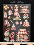 Sweet Old‑Fashioned Candy Shop | 5.8" x 8.3" Aesthetic Matte PET Sticker Sheet for Journaling, Scrapbooking & ATC Cards