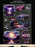Neon Desert Road Trip | 5.8" x 8.3" Aesthetic Matte PET Sticker Sheet for Journaling, Scrapbooking & ATC Cards