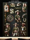 Camo Cowgirl Wild West | 5.8" x 8.3" Aesthetic Matte PET Sticker Sheet for Journaling, Scrapbooking & ATC Cards