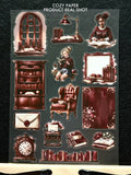 Dark Academia Haven | 5.8" x 8.3" Aesthetic Matte PET Sticker Sheet for Journaling, Scrapbooking & ATC Cards