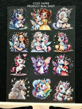 Magical Unicorn Dreams | 5.8" x 8.3" Aesthetic Matte PET Sticker Sheet for Journaling, Scrapbooking & ATC Cards