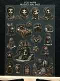 Gothic Whimsy Darkcore | 5.8" x 8.3" Aesthetic Matte PET Sticker Sheet for Journaling, Scrapbooking & ATC Cards