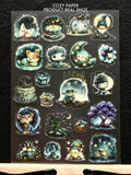 Moonlit Whimsical Realm | 5.8" x 8.3" Aesthetic Matte PET Sticker Sheet for Journaling, Scrapbooking & ATC Cards