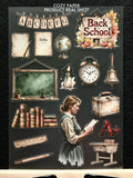 Vintage Back to School | 5.8" x 8.3" Aesthetic Matte PET Sticker Sheet for Journaling, Scrapbooking & ATC Cards