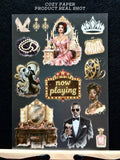 Glam Old Hollywood Era | 5.8" x 8.3" Aesthetic Matte PET Sticker Sheet for Journaling, Scrapbooking & ATC Cards