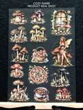 Mushroom Fairy Grove | 5.8" x 8.3" Aesthetic Matte PET Sticker Sheet for Journaling, Scrapbooking & ATC Cards