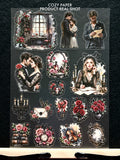 Dark Victorian Romance | 5.8" x 8.3" Aesthetic Matte PET Sticker Sheet for Journaling, Scrapbooking & ATC Cards