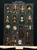 Steampunk Kid Scholars | 5.8" x 8.3" Aesthetic Matte PET Sticker Sheet for Journaling, Scrapbooking & ATC Cards