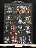 Sugar Skull Town| 5.8" x 8.3" Aesthetic Matte PET Sticker Sheet for Journaling, Scrapbooking & ATC Cards