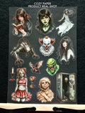 Horror Monster Crew | 5.8" x 8.3" Aesthetic Matte PET Sticker Sheet for Journaling, Scrapbooking & ATC Cards